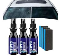 100ml Auto Glass Powerful Waterproof Spray, Windshield Rain Repellent & Anti-Fog Treatment, Car Glass Oil Film Remover, Lasting Hydrophobic Coating (3Pcs)