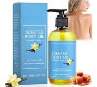 100ml Caramel Vanilla Body Oil,Fragrances Body Oil,Scented Body Oil Caramel Vanilla,Massage Liquid with Warming Effect,Body Moisturizer Oil,Natural Brightening Skin Oil Bath Oil for Dry Skin