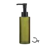 100ml Frosted Green Glass Lotion Pump Bottle with Black Pump Head Travel Refillable Cosmetic Dispenser Storage Container Vial for Essential Oil Cream Shampoo Toiletries