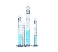 100mL Glass Graduated Cylinder With Stopper Cap Measuring Glass Cylinder Laboratory Chemistry Equipment(4PCS)