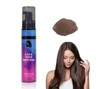 100ml Lace Tint Mousse, Lace Tint Spray For Wigs, Seamless Wig Melting Spray, Quick-Drying Coloured Hair Mousse For Lace Front Wigs Toupees and Hairpieces Blending (Dark Brown)