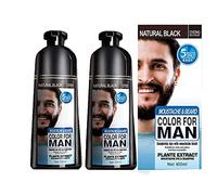 100ml Men Beard Hair Color Instant Dye,Black Mustache Beard Darkening Shampoo,Fast Acting Natural Ingredients (2pcs)