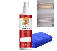 100ml Powerful Plastic Yellowing Remover Spray & Cleaner Kit, Appliance Shine Restoring Deodorizer,Fast-Acting Yellow Stain Remover,Appliances Plastic Surface Cleaner,With a Cleaning Cloth,Heavy Duty