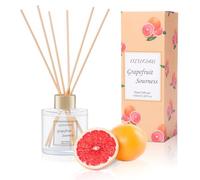100ml Scent Diffuser with 6 Fiber Sticks,Grapefruit Reed Diffuser Set Aromatherapy Fragrance Diffusers Air Fresheners for Home Bedroom Bathroom