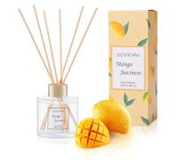 100ml Scent Diffuser with 6 Fiber Sticks,Mango Reed Diffuser Set Aromatherapy Fragrance Diffusers Air Fresheners for Home Bedroom Bathroom