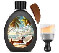 100ml Self Tanning Lotion, Instant Fake Tan Moisturiser with Tanning Brush, Medium/Dark False Tan Cream for Body Leg Face, Tinted Body Moisturiser for Women and Men, Even Out Skin Tone, Coco Dark