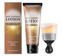 100ml Self Tanning Lotion, Tanning Moisturiser, Gloden Glow Fake Tan Cream with Tanning Brush, Tan Accelerator for Face & Body, Streak-Free Quick Dry Deep Hydrating, Cocoa Butter