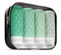 100ml Silicone Travel Bottles for Toiletries with Labels/Clear Bag, Holiday Travel Essentials Leakproof Refillable Squeeze Travel Size Containers Set for Shampoo and Conditioner