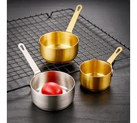 100ML Stainless Steel Small Saucepan, Milk Pot Butter Warmer, Mini Multipurpose Sauce Pan Long Handle Pot For Home, Restaurant(Silver（100ML）)