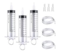 100ml Syringe Plastic Measuring Syringes with 3Pcs Tip and Tube Liquid Syringe for Fluid Oil Suction Scientific Labs Experiments SFeeding Pets Watering 3 Pcs