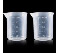 100ml Transparent Measuring Cups Measuring Jugs, 2 Pcs Graduated Beaker Plastic Liquid Measuring Cup Measuring Jug for Lab Household Kitchen Cooking Baking Measure Tool