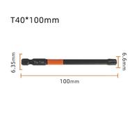 100mm 1/4 Inch Hex Shank Magnetic Screwdriver Bit Set for T10-T40 Torx Screws, Alloy Steel Drill Bits for Electric and Manual Tools, 1 Piece Silver