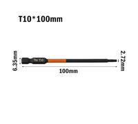 100mm 1/4 Inch Hex Shank Magnetic Screwdriver Bit Set for T10-T40 Torx Screws, Alloy Steel Drill Bits for Electric and Manual Tools, 1 Piece Silver