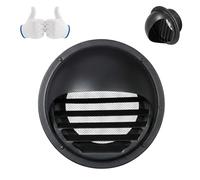 100mm 150mm 180mm External Vent Cover, Black 304 Stainless Steel Air Vent Covers for Walls, Round Soffit Grille with Fly Screen Mesh, Weatherproof Louvred Extractor, Free Gloves(80mm/3.1in)