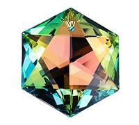 100mm/3.93in AB-color Crystals Suncatcher Hanging, Prefdo Large Window Suncatcher Ornament, Faceted Crystal Glass Drop, Rainbow Maker, Garden Home Car Wedding Decor DIY Craft (six-pointed star)