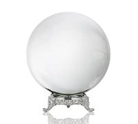 100mm/3.9inch Clear Crystal Ball with Metal Stand Fortune Teller Mystical Quartz Ball Photography Props FengShui Divination Spheres Decorative Glass Ball