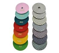100mm 4" Dry/Wet Polishing Pads Buff for Granite Marble Concrete Stone Repair Edging Counter with Grinder Polisher(Speed Ratio100,10 Pcs)
