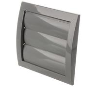 Ø 100mm / 4'' Grey Plastic Ventilation Grille with Non-Return Gravity Shutters - Air Vent Cover with Insect Protection