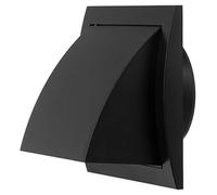Ø 100mm / 4 inch Anthracite Plastic Cowled Ventilation Grille - Air Vent Cover with Backdraught Shutter/Gravity Flap - External Grille with Round Spigot
