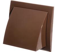 Ø 100mm / 4 inch Brown Plastic Cowled Ventilation Grille - Air Vent Cover with Backdraught Shutter/Gravity Flap - External Grille with Round Spigot