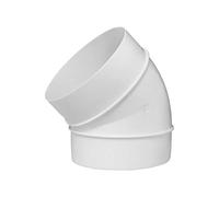 100mm / 4 Inch Duct Connector - 45 Degree Elbow - Round PVC Ducting - Ventilation Pipe, Hose, Bend, Tube