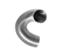 Ø 100mm / 4 inch Flexible Air Duct for Cooker Hood, Air Conditioner, Extractor Fan, Tumble Dryer - 1.5m / 4.9ft Semi-Rigid Exhaust Hose - Ventilation Ducting - Aluminium