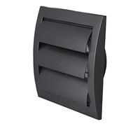 Ø 100mm / 4 inch Gravity Grille - Ducting Air Vent with Round Spigot and Non-Return Gravity Shutters - ABS Plastic Anthracite