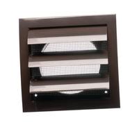Ø 100mm / 4 inch Gravity Grille - Ducting Air Vent with Round Spigot and Non-Return Gravity Shutters - ABS Plastic Brown