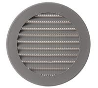 Ø 100mm / 4 inch Grey Plastic Ventilation Grille - Round Air Vent Cover