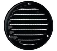 Ø 100mm / 4 inch Metal Black Ventilation Grille - Air Vent Cover with Insect Mesh