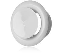 Ø 100mm | 4 inch Round White Steel Adjustable Air Valve - Wall Ceiling Supply Diffuser - Metal Ventilation Grille - Ducting Cover