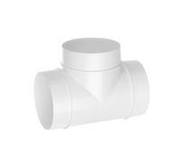 100mm / 4 Inch T-Joint - 3 Way Duct Connector - Round PVC Ducting - Ventilation Pipe, Hose, Tube, T Shape