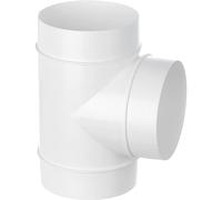 Ø 100mm / 4 inch T-Piece - Round Plastic Duct - Connector Ducting Tee Pipe Adaptor