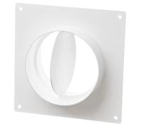 Ø 100mm / 4 inch Ventilation Wall Flange with Backdraught Shutter - Round Plastic Ducting - Duct Pipe Connector Plate