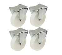 100mm 4" nylon castors,heavy duty fixed 150kg each castor - set of 4