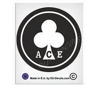 100mm-4'' Round ACE Black and White mod Laminated Decal Sticker