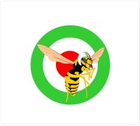 100mm-4'' The wasp Logo in Green Target mod Laminated Decal Sticker