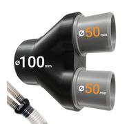 100mm (4") to 2x50mm (2") Dust Extraction Y Splitter - Hose Connector for Workshop Dust Collection - Airtight Fit - Precision Engineered in the UK