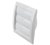 Ø 100mm / 4'' White Plastic Ventilation Grille with Non-Return Gravity Shutters - Air Vent Cover with Insect Protection