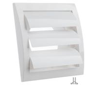 Ø 100mm / 4'' White Plastic Ventilation Grille with Non-Return Gravity Shutters - Air Vent Cover with Insect Protection