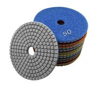 100mm 7 Pcs Wet Polishing Pads Set For Granite Marble Concrete Stone 4" Resin Abrasive Repair Kit Disk(200)