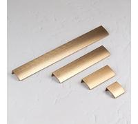 100mm Brushed Brass Profile Cabinet Handle Straight Gold Cupboard Door Drawer Pull