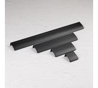 100mm Brushed Matt Black Profile Cabinet Handle Straight Dark Cupboard Door Drawer Pull