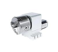 100mm Center Height High Precision CNC Rotary A Axis With 22mm Though-hole K12 4 Jaw Chuck and Nema23 2N Stepper electronic starter(3 Jaw)