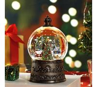 100mm Christmas Snow Globe with Music and Water Feature Christmas Lantern Decorations Snow Village with Large Christmas Tree Dual Power Mode USB and Battery Operated