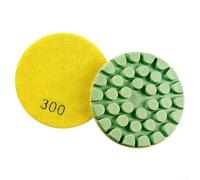 100mm Concrete Floor Polishing Pads Set - 6-Piece Wet/Dry Sanding Discs for Marble, Granite, Terrazzo & Cement Floors - Resin-Bonded Emery Abrasive with Nylon(Grit 300)