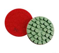 100mm Concrete Floor Polishing Pads Set - 6-Piece Wet/Dry Sanding Discs for Marble, Granite, Terrazzo, Cement & Concrete Floors - Resin-Bonded Emery Abrasive(Grit 50)