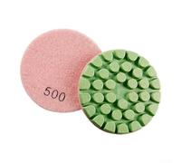 100mm Concrete Floor Polishing Pads Set - 6-Piece Wet/Dry Sanding Discs for Marble, Granite, Terrazzo & Cement Floors - Resin-Bonded Emery Abrasive with Nylon(Grit 500)