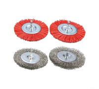100mm Diameter Nylon & Metal Cup Grinding Wheel Set for Electric Drill - Industrial Abrasive Brush Tool with 6mm Shank, Stainless Steel Core, for Pa
