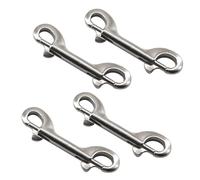 100mm Double Ended Snap Hook Heavy Duty 304 Stainless Steel Chain Clip for Dog Chain Key Chain Hammock (4 Pieces)